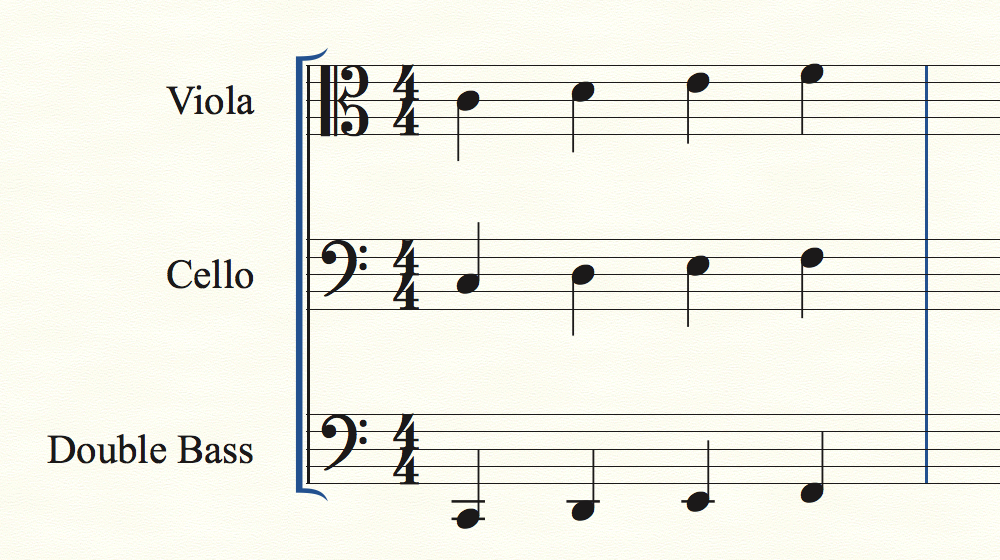 弦楽器の種類ごとに異なる音部記号